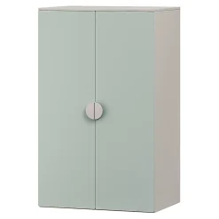 Armoire pour enfants Sandnes 123 x 60 x 40 cm blanc vert menthe en.casa