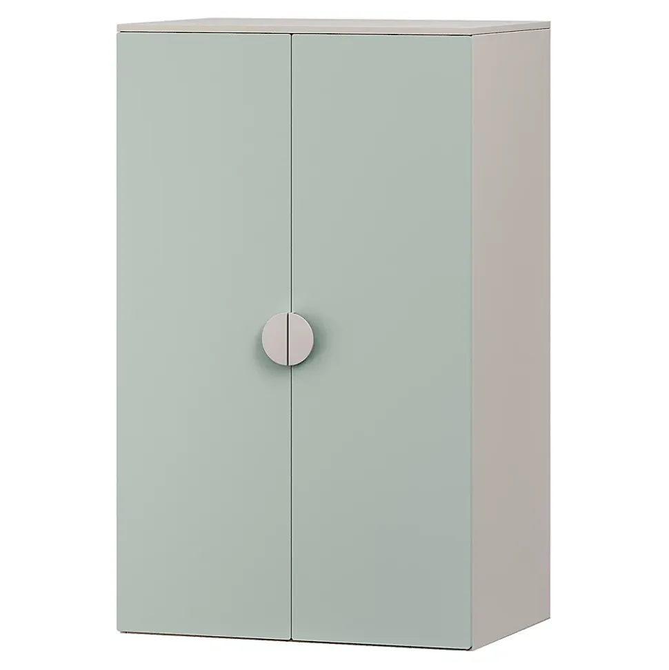 Armoire pour enfants Sandnes 123 x 60 x 40 cm blanc vert menthe en.casa