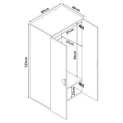 Armoire pour enfants Sandnes 123 x 60 x 40 cm blanc vert menthe en.casa