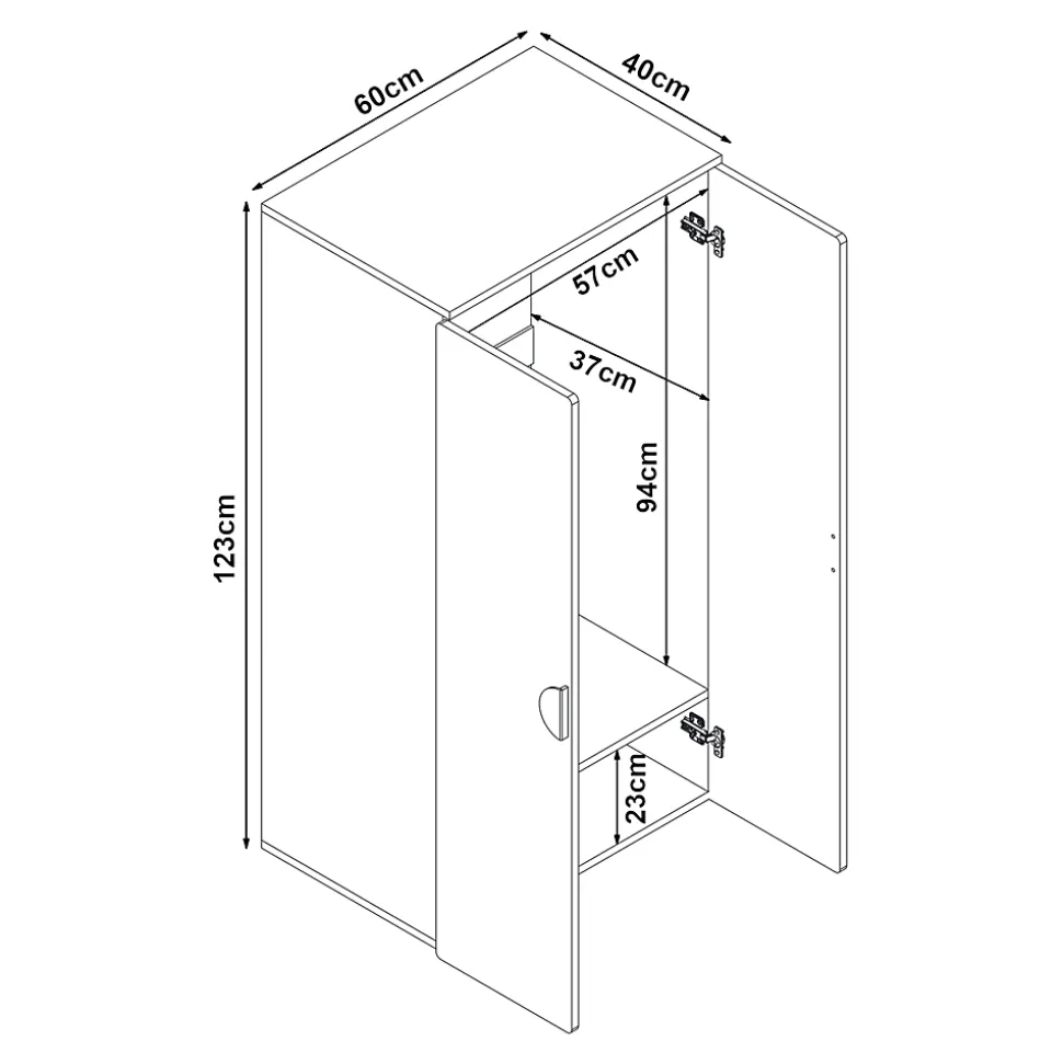 Armoire pour enfants Sandnes 123 x 60 x 40 cm blanc vert menthe en.casa
