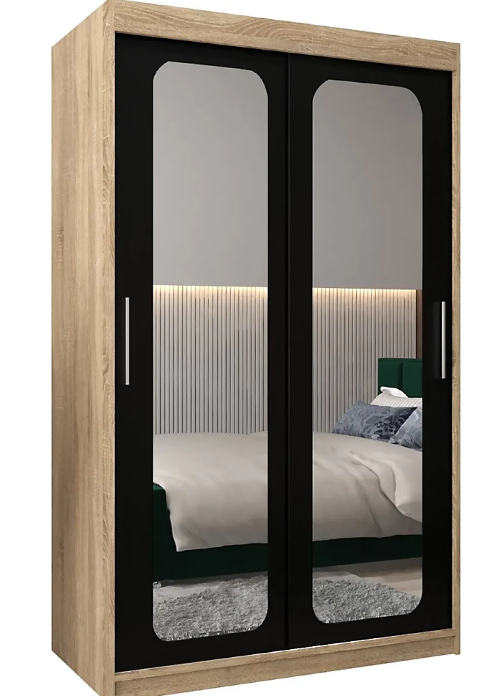 Armoire Promo T3 a portes coulissantes H. 200 x L. 120 x P. 62 2 portes