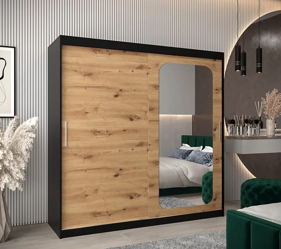 Armoire Promo T2 a portes coulissantes H. 200 x L. 200 x P. 62 2 portes