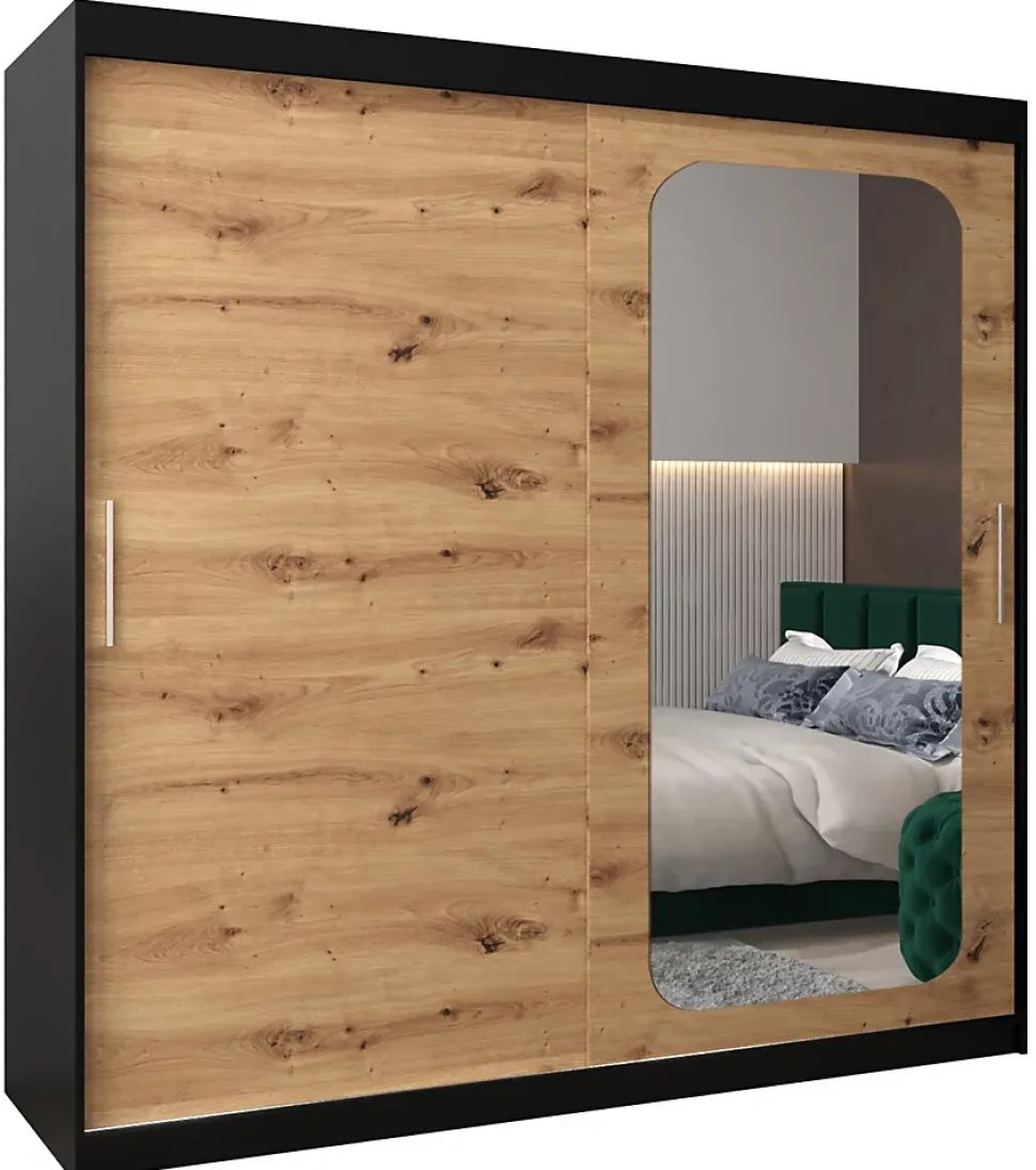 Armoire Promo T2 a portes coulissantes H. 200 x L. 200 x P. 62 2 portes