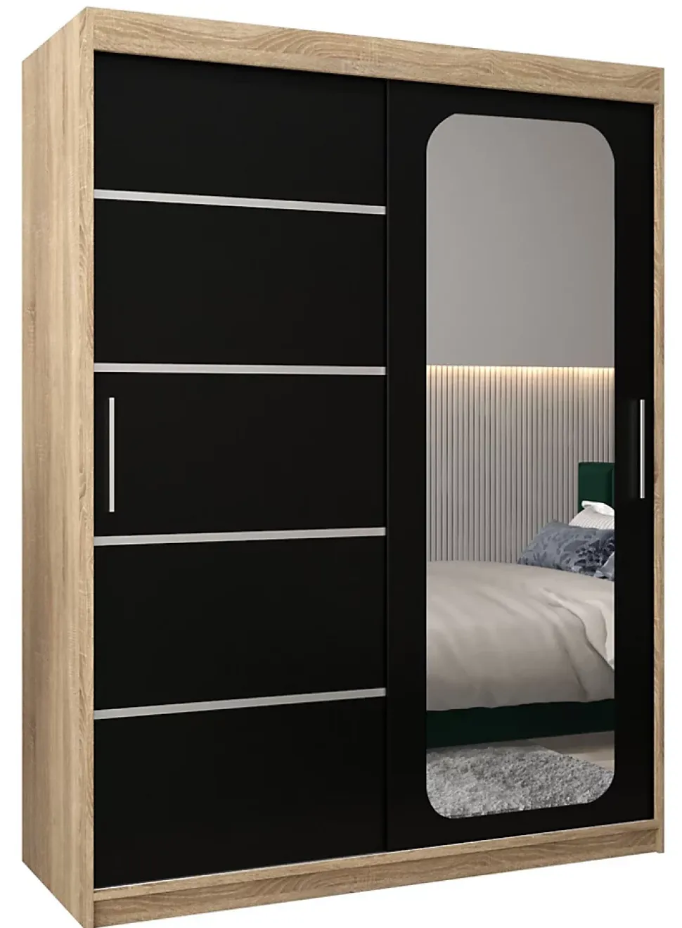 Armoire Promo V2 a portes coulissantes H. 200 x L. 150 x P. 62 2 portes