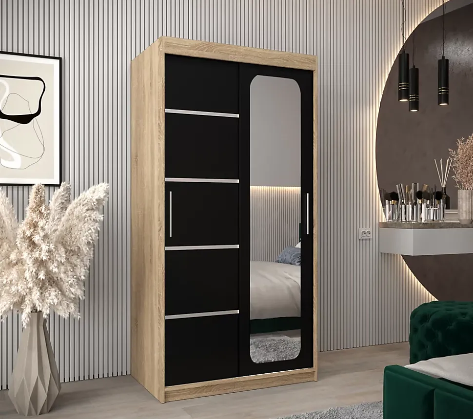 Armoire Promo V2 a portes coulissantes H. 200 x L. 100 x P. 62 2 portes