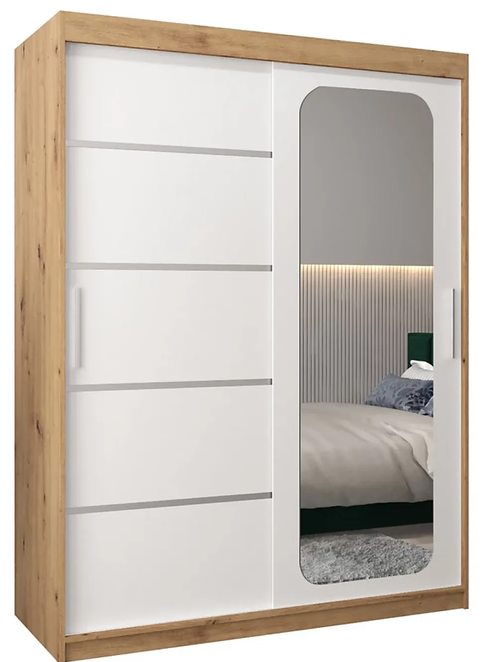 Armoire Promo V2 a portes coulissantes H. 200 x L. 150 x P. 62 2 portes