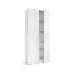 Armoire REY 2 portes 80x180 cm Blanc Moderne