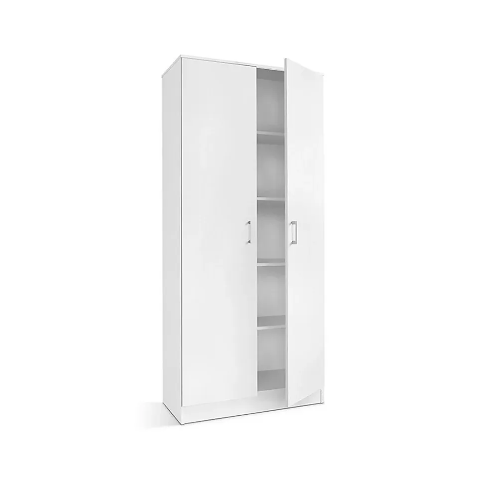 Armoire REY 2 portes 80x180 cm Blanc Moderne