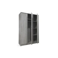 Armoire REY 3 portes 120x180 cm Bois gris clair Style scandinave