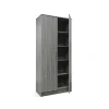 Armoire REY 2 portes 80x180 cm Chene gris Style scandinave