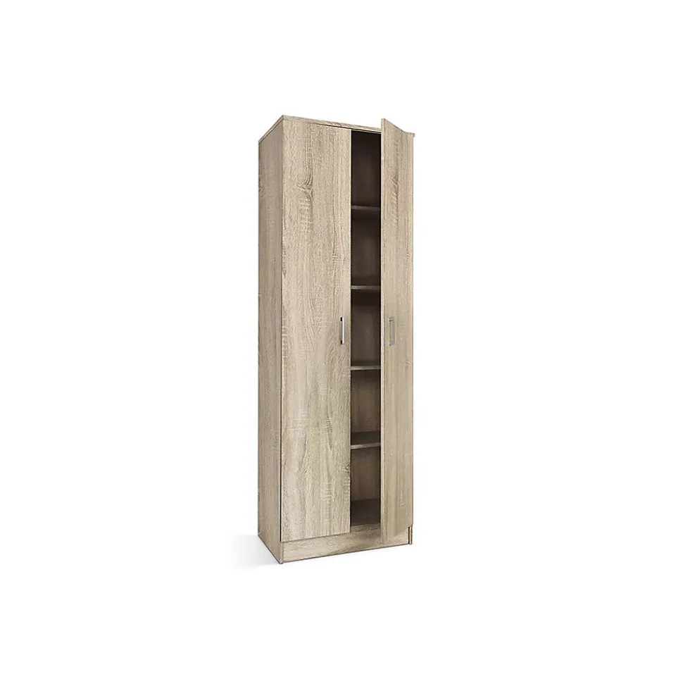 Armoire REY 2 portes 80x180 cm Chene clair Style scandinave