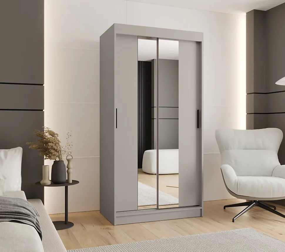 Armoire Rubino T1 a portes coulissante H. 200 x L. 100 x P. 62, 2 portes