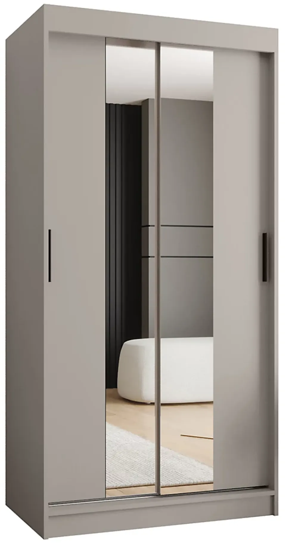 Armoire Rubino T1 a portes coulissante H. 200 x L. 100 x P. 62, 2 portes