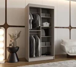 Armoire Rubino T1 a portes coulissante H. 200 x L. 100 x P. 62, 2 portes