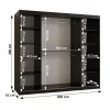 Armoire Rubino T2 a portes coulissante H. 200 x L. 200 x P. 62, 2 portes
