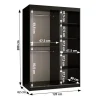 Armoire Rubino V1 a portes coulissante H. 200 x L. 120 x P. 62, 2 portes