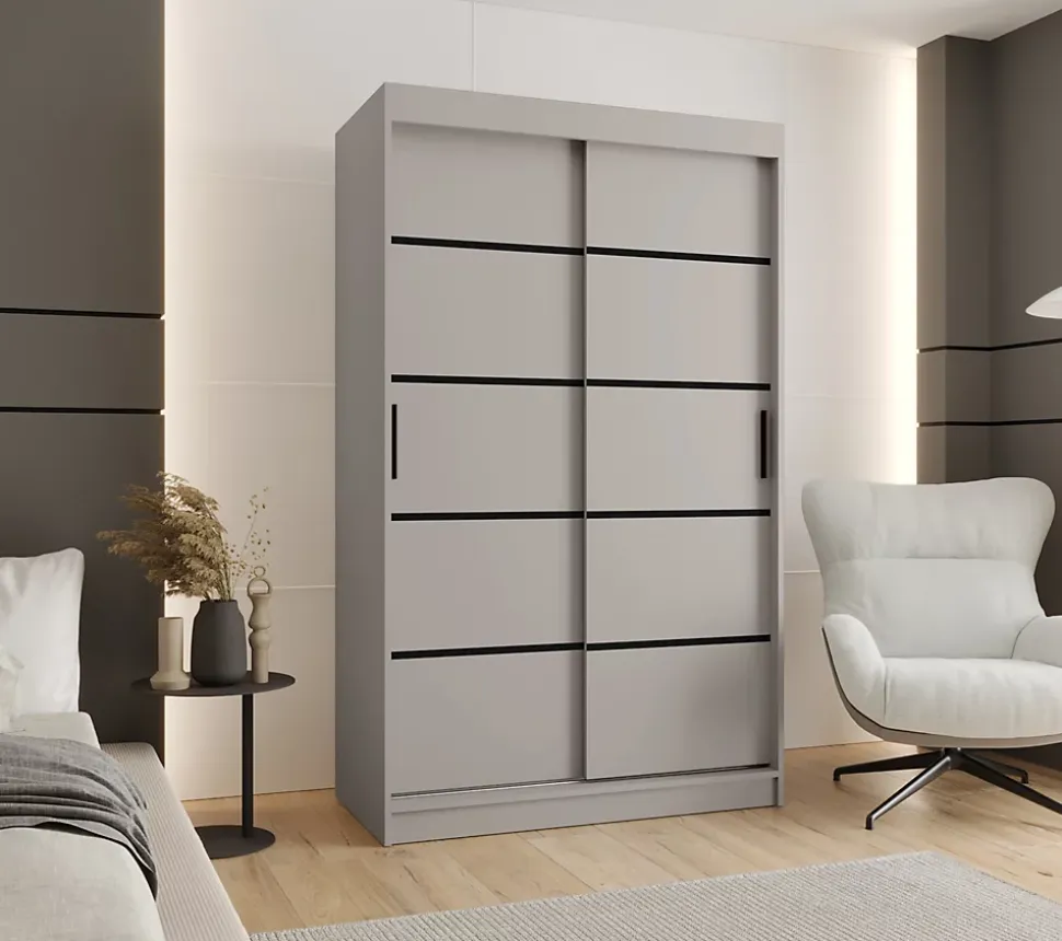 Armoire Rubino V1 a portes coulissante H. 200 x L. 120 x P. 62, 2 portes