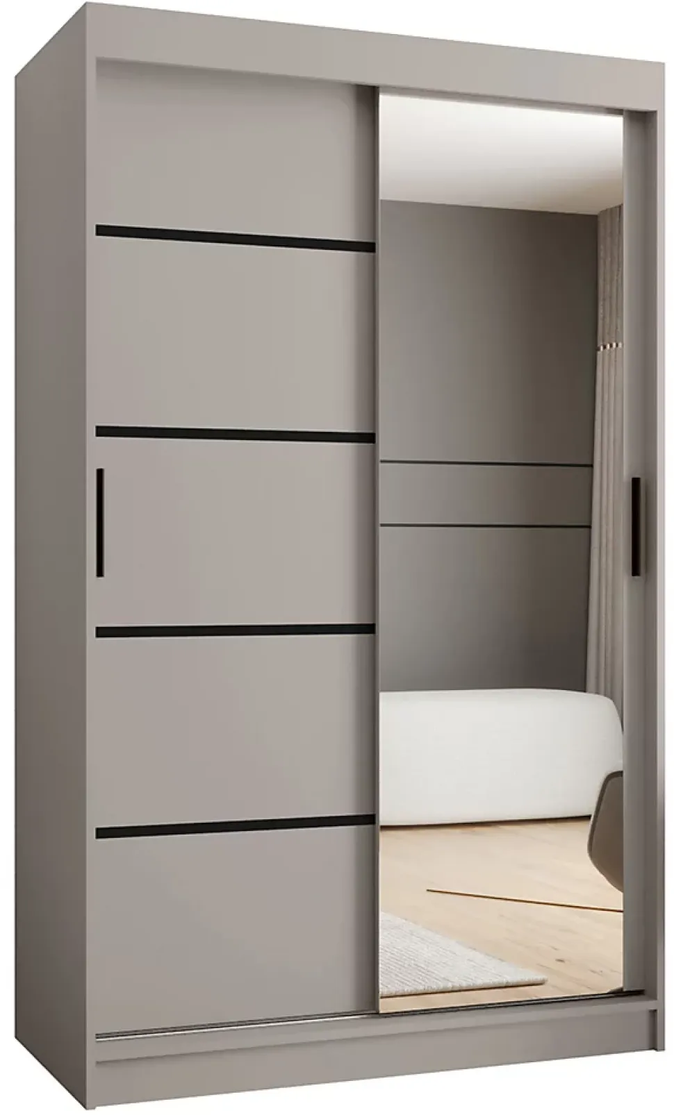 Armoire Rubino V2 a portes coulissante H. 200 x L. 120 x P. 62, 2 portes