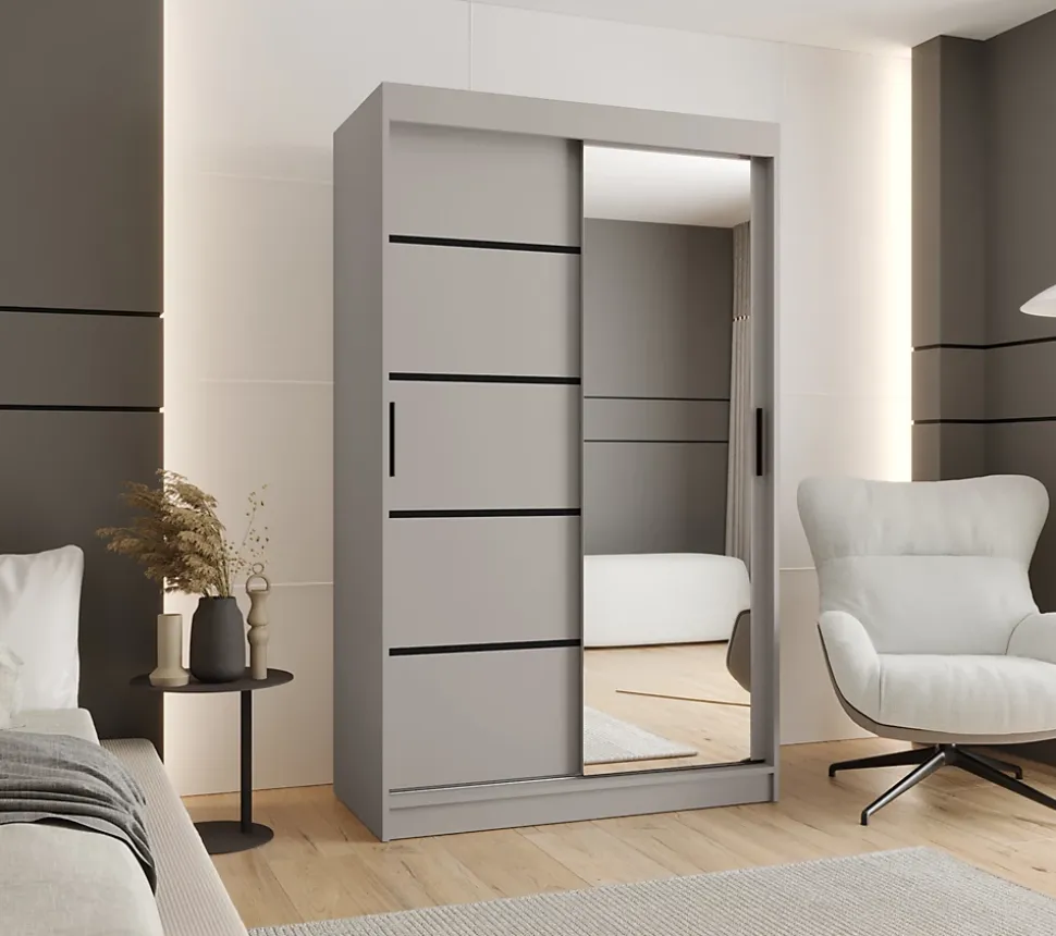 Armoire Rubino V2 a portes coulissante H. 200 x L. 120 x P. 62, 2 portes