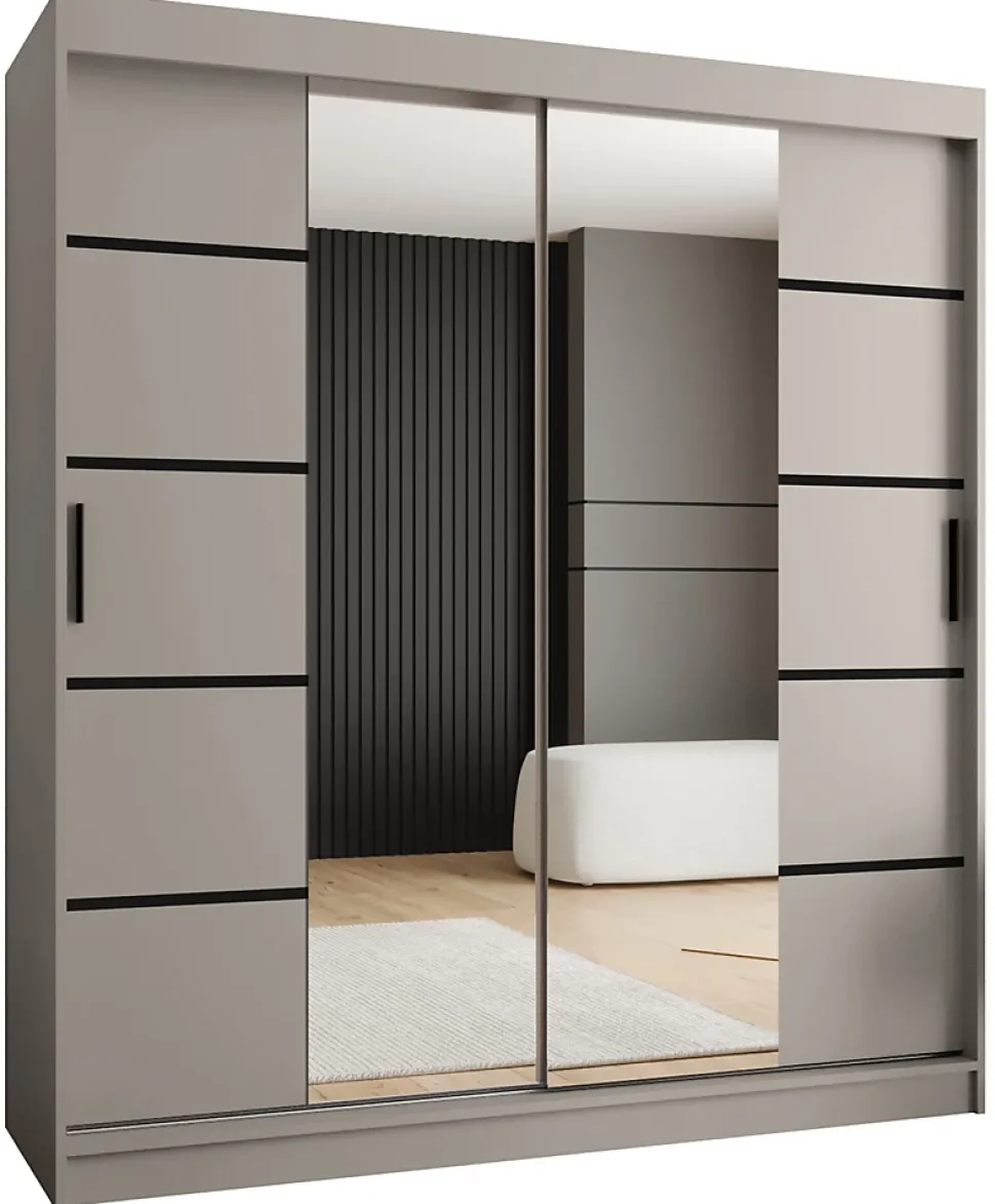 Armoire Rubino V4 a portes coulissante H. 200 x L. 180 x P. 62, 2 portes