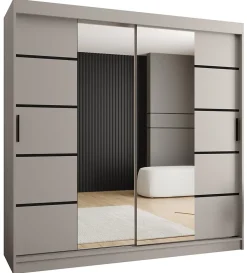Armoire Rubino V4 a portes coulissante H. 200 x L. 200 x P. 62, 2 portes