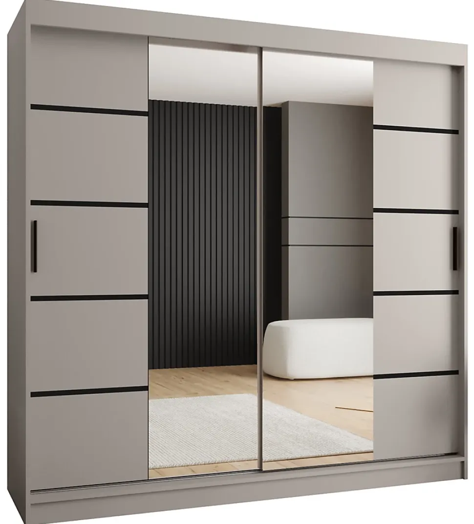 Armoire Rubino V4 a portes coulissante H. 200 x L. 200 x P. 62, 2 portes