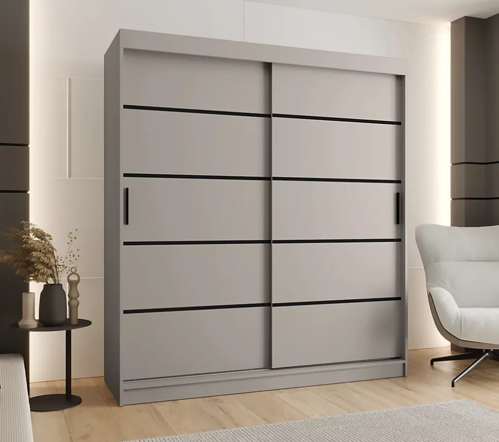 Armoire Rubino V1 a portes coulissante H. 200 x L. 180 x P. 62, 2 portes