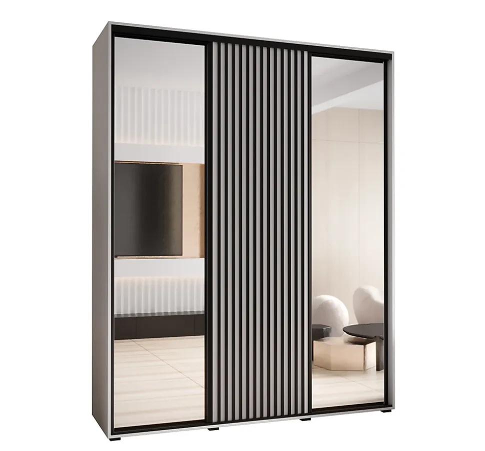 Armoire Sapporo 2 a portes coulissantes H. 205,2 x L. 200 x P. 45 3 portes
