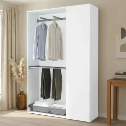 Armoire semi-ouverte blanc GoodHome Atomia H. 225 x L. 150 x P. 45 cm
