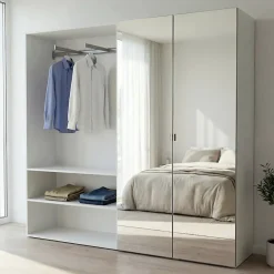 Armoire semi-ouverte blanc GoodHome Atomia H. 187,5 x L. 200 x P. 45 cm
