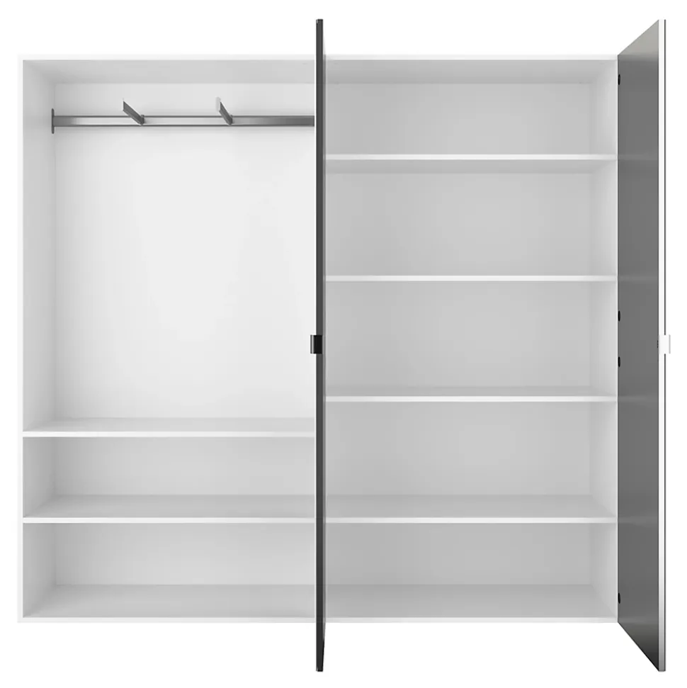 Armoire semi-ouverte blanc GoodHome Atomia H. 187,5 x L. 200 x P. 45 cm