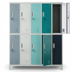 Armoire sociale à 10 portes BARTEK, 1360 x 1720 x 450 mm multicolore