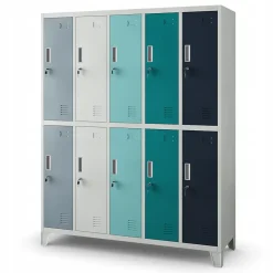 Armoire sociale à 10 portes BARTEK, 1360 x 1720 x 450 mm multicolore