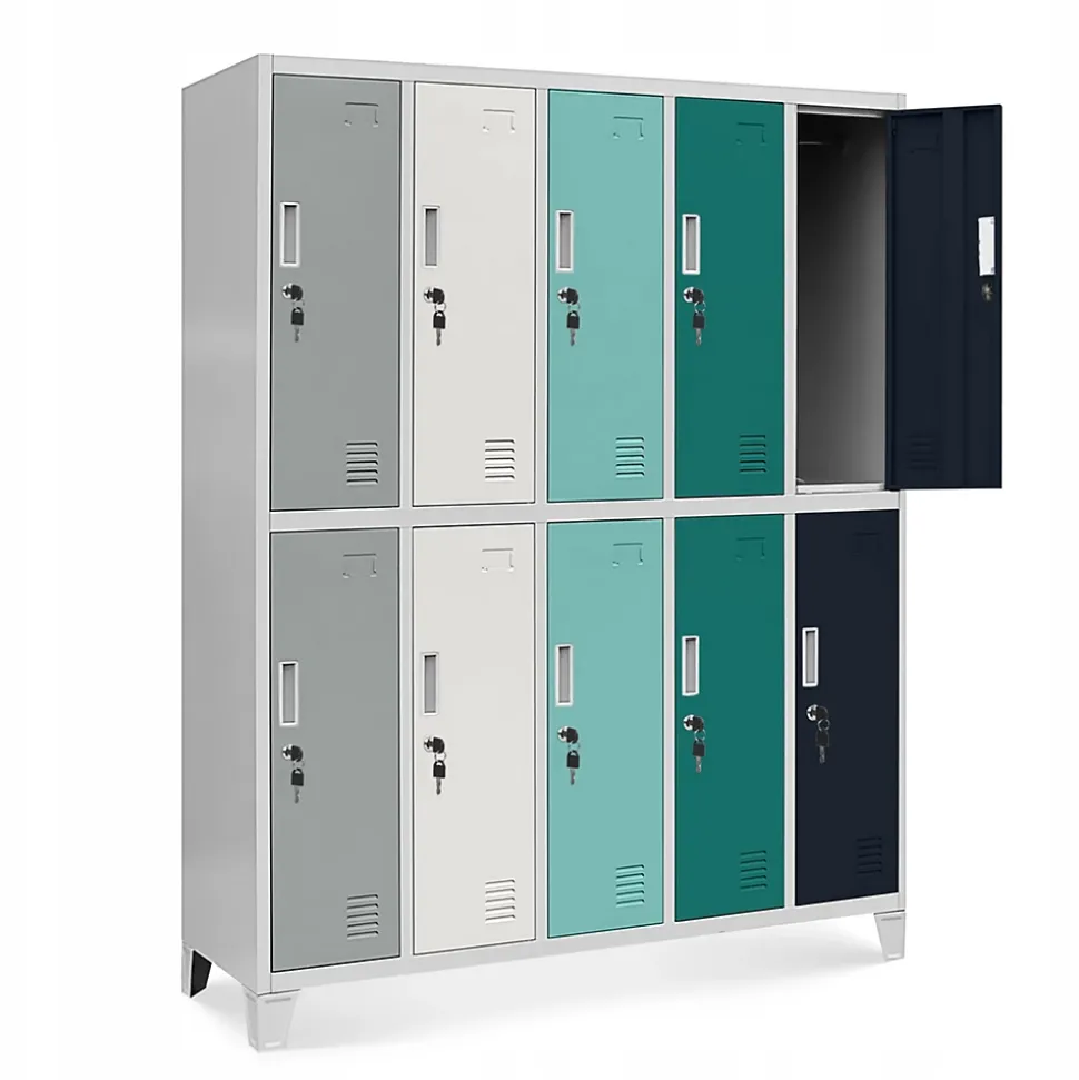 Armoire sociale à 10 portes BARTEK, 1360 x 1720 x 450 mm multicolore