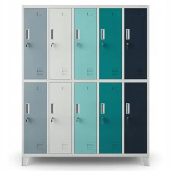 Armoire sociale à 10 portes BARTEK, 1360 x 1720 x 450 mm multicolore