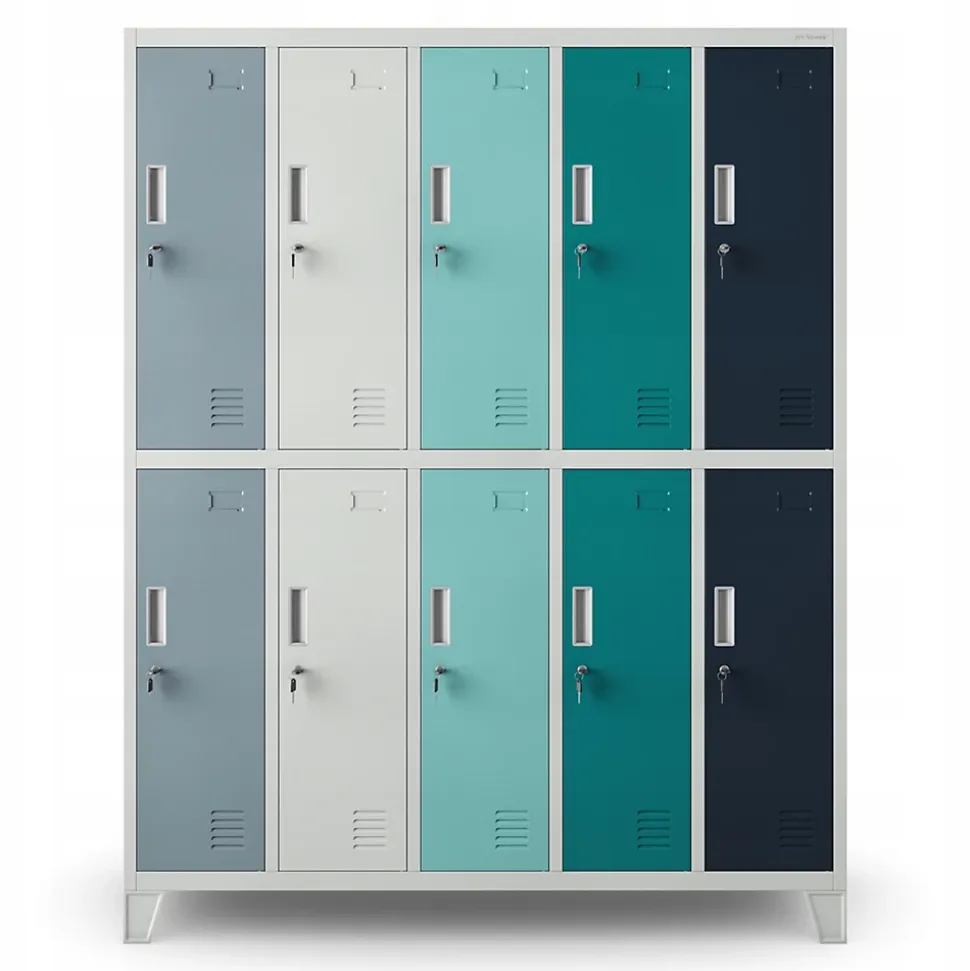 Armoire sociale à 10 portes BARTEK, 1360 x 1720 x 450 mm multicolore