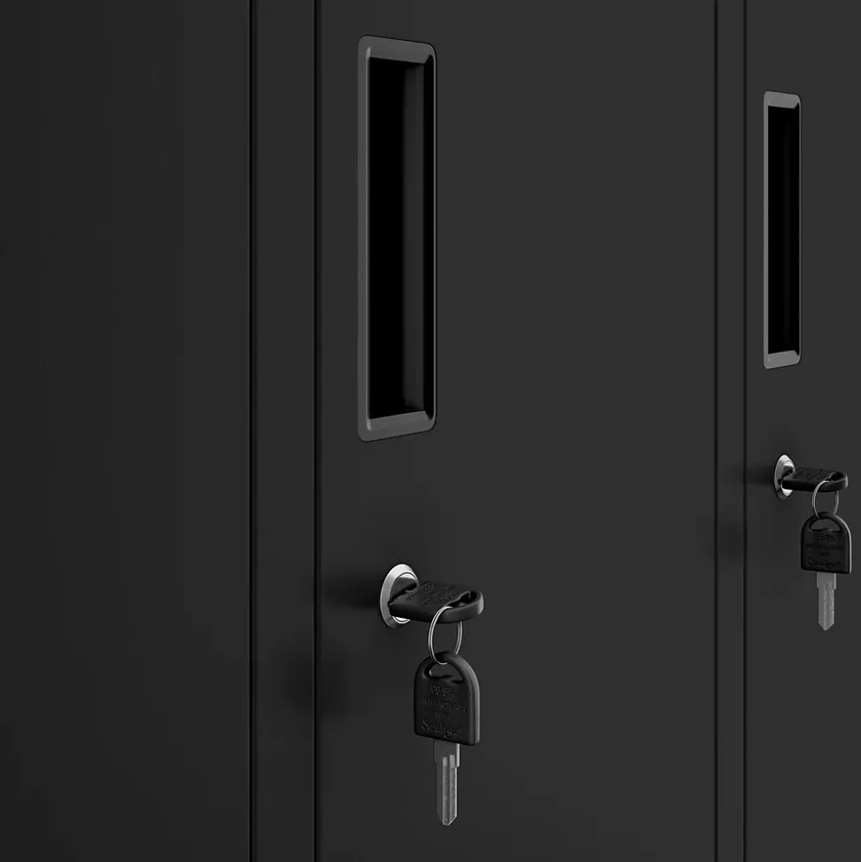 Armoire sociale à 10 portes BARTEK, 1360 x 1720 x 450 mm noir