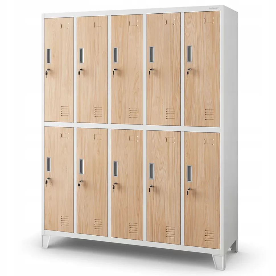 Armoire sociale à 10 portes BARTEK, 1360 x 1720 x 450 mm beige