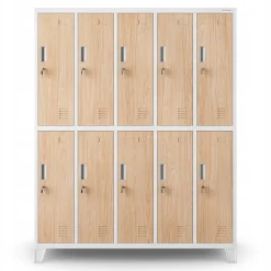 Armoire sociale à 10 portes BARTEK, 1360 x 1720 x 450 mm beige