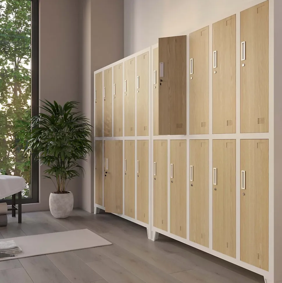 Armoire sociale à 10 portes BARTEK, 1360 x 1720 x 450 mm beige