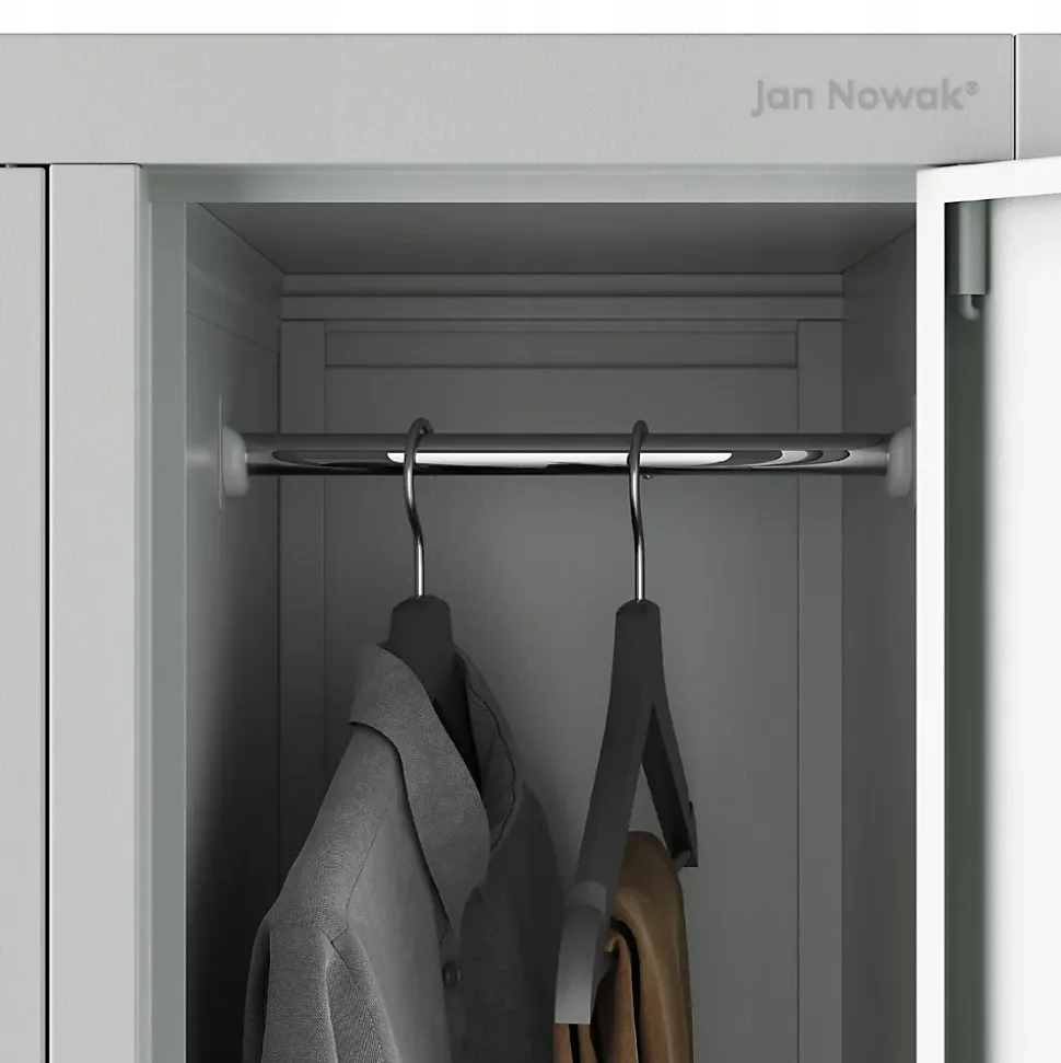 Armoire sociale à 10 portes BARTEK, 1360 x 1720 x 450 mm gris
