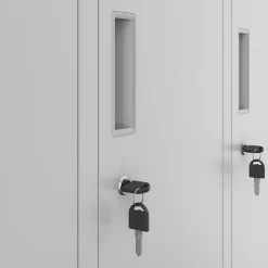 Armoire sociale à 10 portes BARTEK, 1360 x 1720 x 450 mm gris