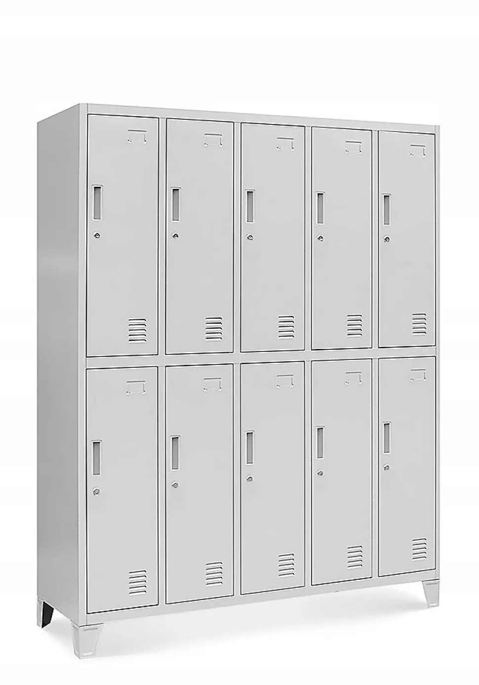 Armoire sociale à 10 portes BARTEK, 1360 x 1720 x 450 mm gris