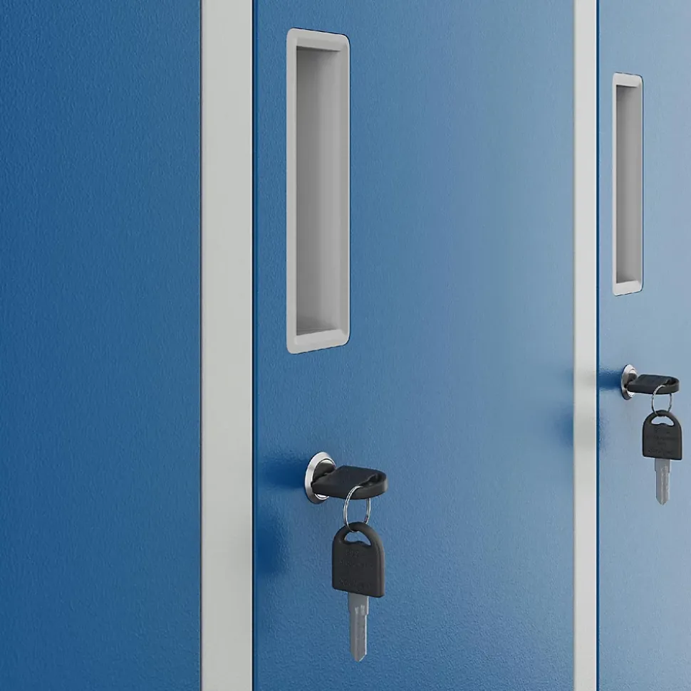 Armoire sociale à 10 portes BARTEK, 1360 x 1720 x 450 mm bleu
