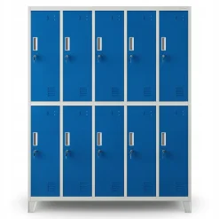 Armoire sociale à 10 portes BARTEK, 1360 x 1720 x 450 mm bleu