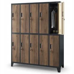 Armoire sociale à 10 portes BARTEK, 1360 x 1720 x 450 mm bronze