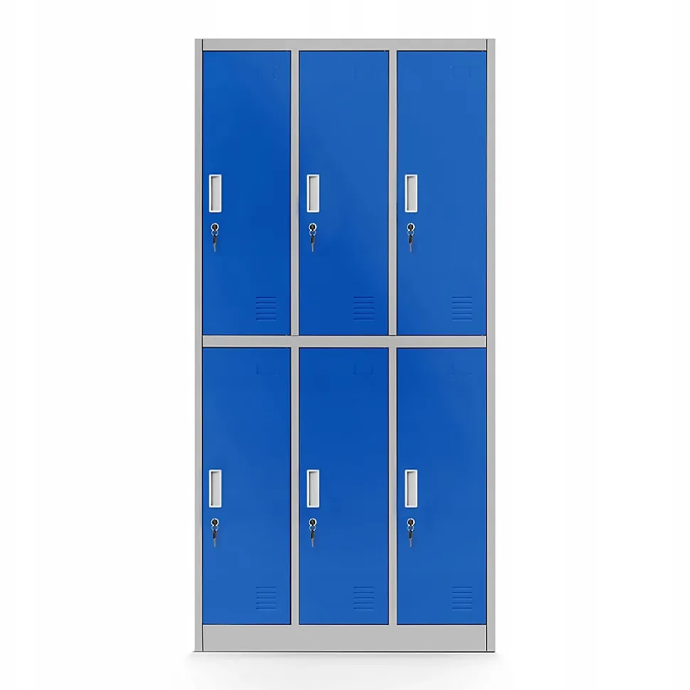 Armoire sociale BHP IGOR, 900 x 1850 x 450 mm bleu