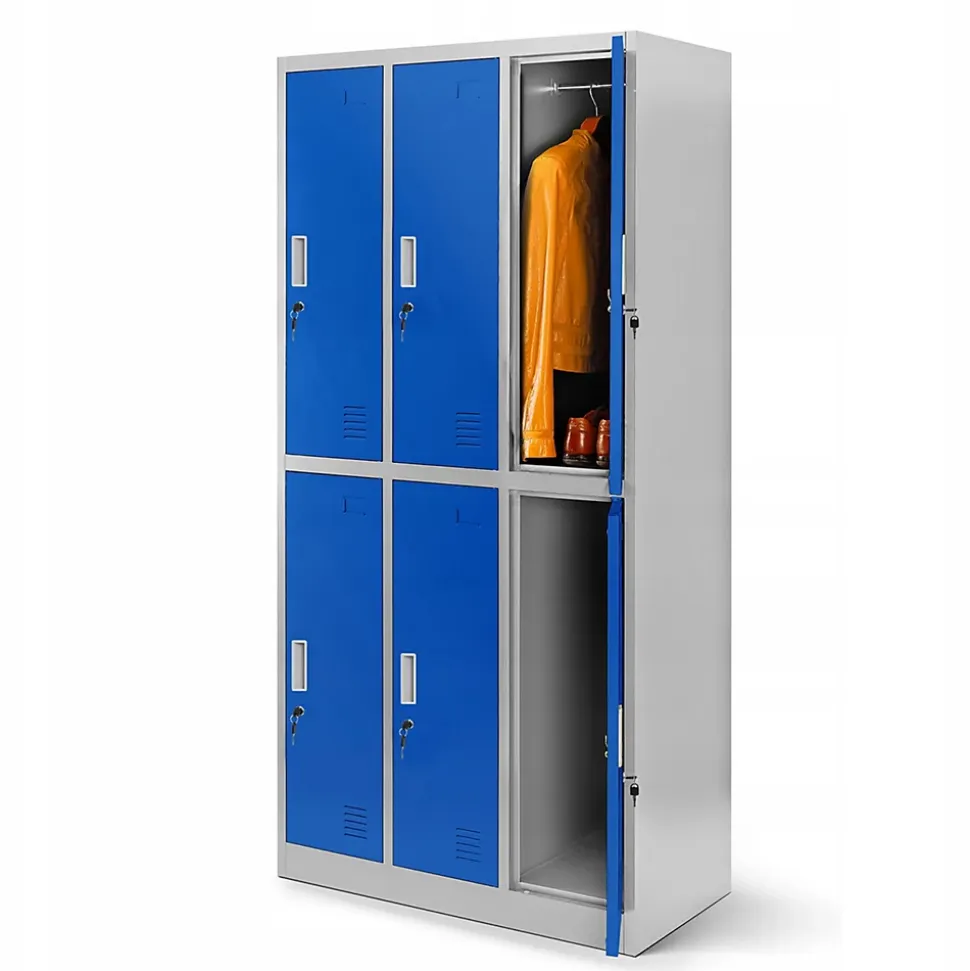 Armoire sociale BHP IGOR, 900 x 1850 x 450 mm bleu