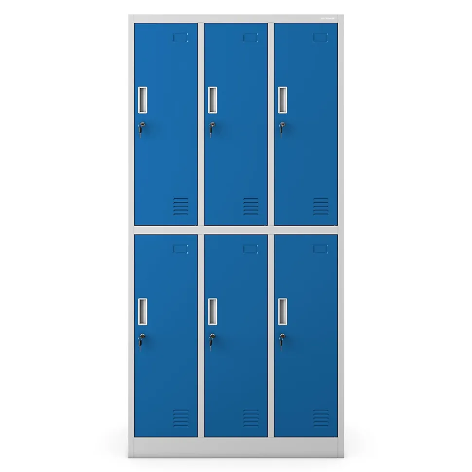 Armoire sociale BHP IGOR, 900 x 1850 x 450 mm bleu