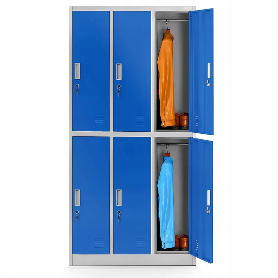 Armoire sociale BHP IGOR, 900 x 1850 x 450 mm bleu